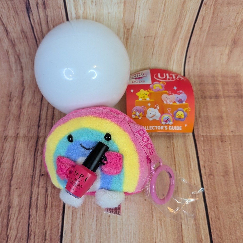 Ulta Mini Brands Pops Plush Keychain Rainbow with OPI Nail Lacquer Beauty Toy